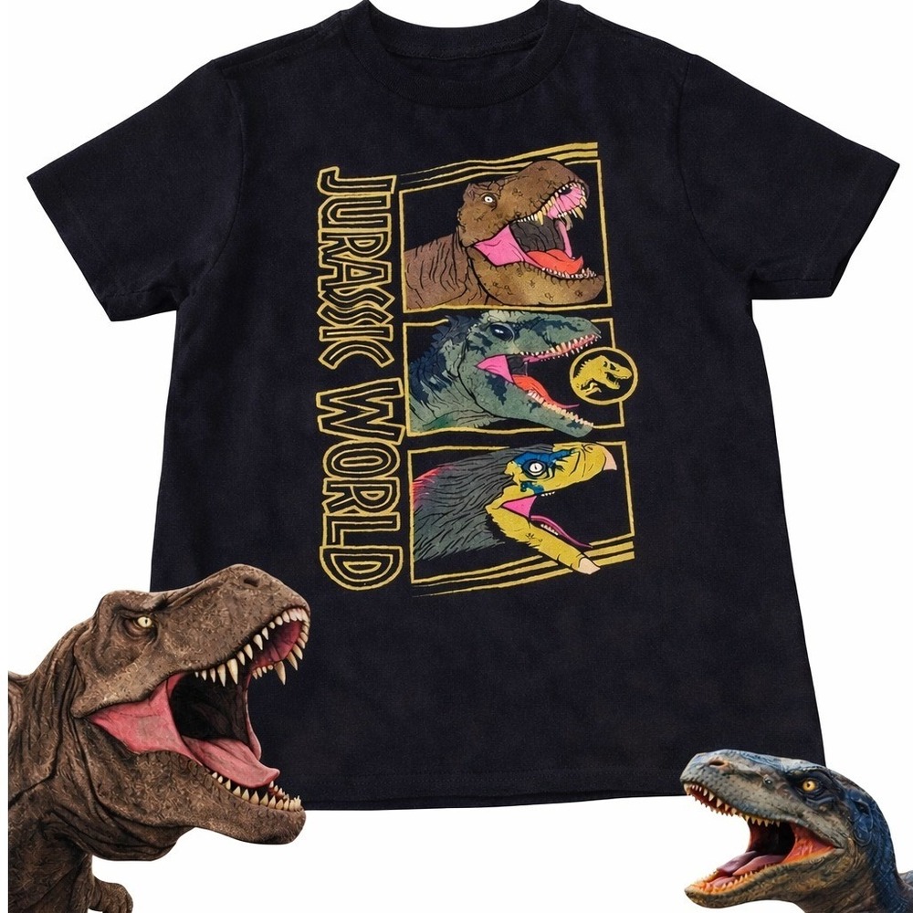 Universal Studios Jurassic World Dino Graphic T-Shirt Boys Size 8 Black‎